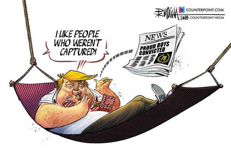 Political/Editorial Cartoon by Pedro Molina, El Nuevo Diario, Managua, Nicaragua on Proud Boys Convicted