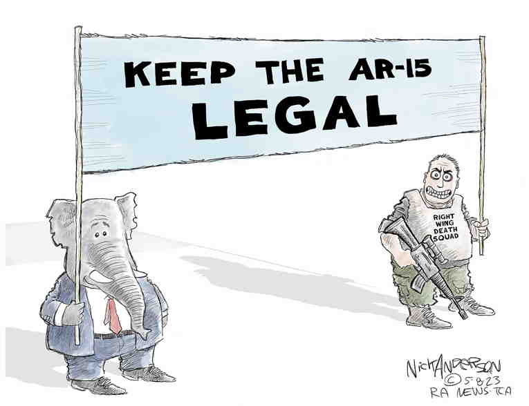Political/Editorial Cartoon by Nick Anderson, Houston Chronicle on GOP Doubles Down