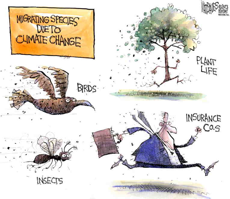 Political/Editorial Cartoon by Matt Davies, Journal News on Extreme Weather Batters Planet