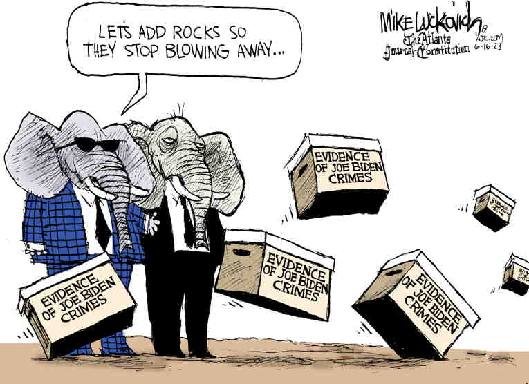 Political/Editorial Cartoon by Mike Luckovich, Atlanta Journal-Constitution on In Other News