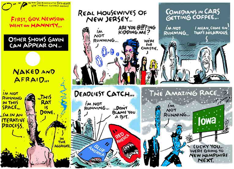 Political/Editorial Cartoon by Jack Ohman, The Oregonian on In Other News