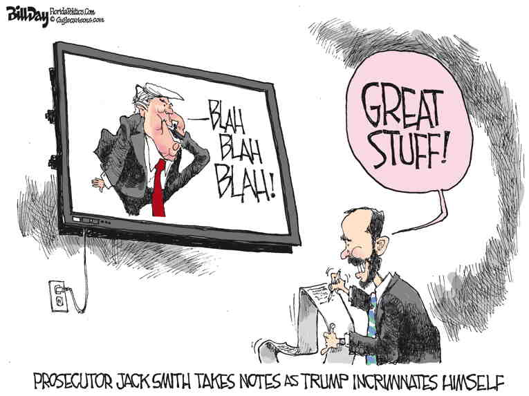 Political/Editorial Cartoon by Bill Day, Cagle Cartoons on Trump Confessess
