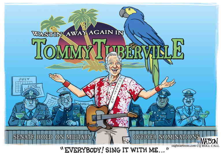 Political/Editorial Cartoon by RJ Matson, Cagle Cartoons on Tuberville Holds Military Hostage