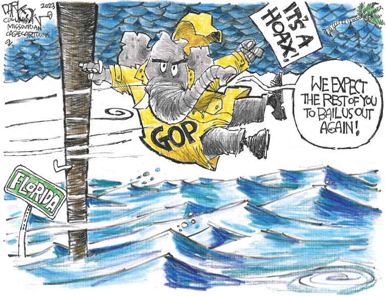 Political/Editorial Cartoon by John Darkow, Columbia Daily Tribune, Missouri on Shit Hitting the Fan