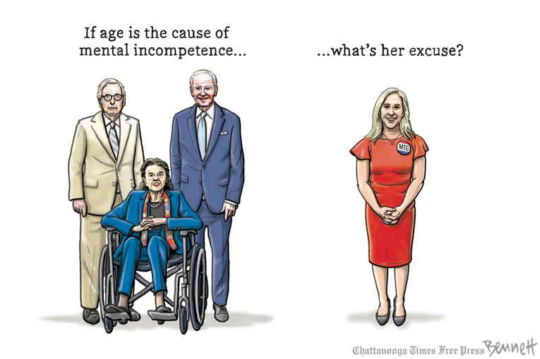 Political/Editorial Cartoon by Clay Bennett, Chattanooga Times Free Press on Senator McConnell Freezes Again