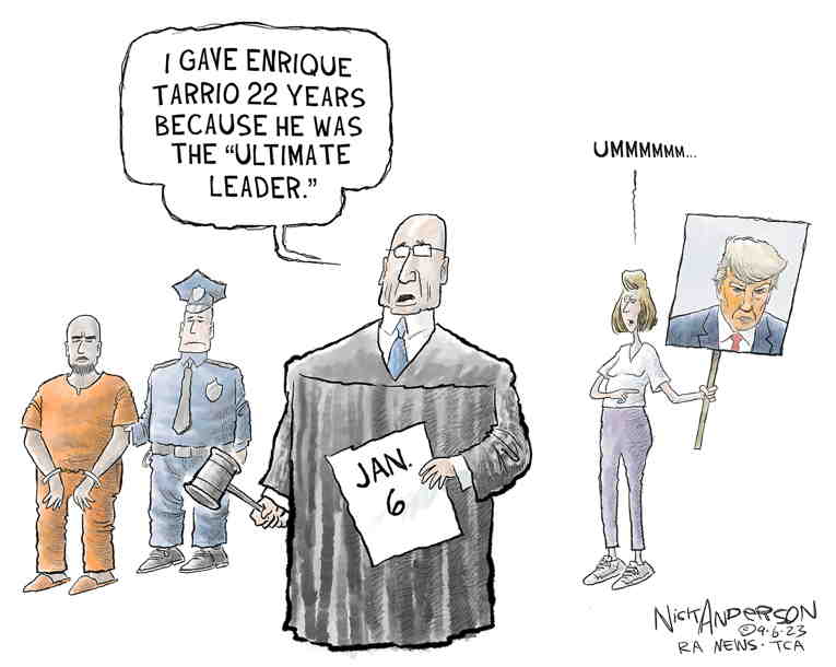 Political/Editorial Cartoon by Nick Anderson, Houston Chronicle on Proud Boys Sentenced