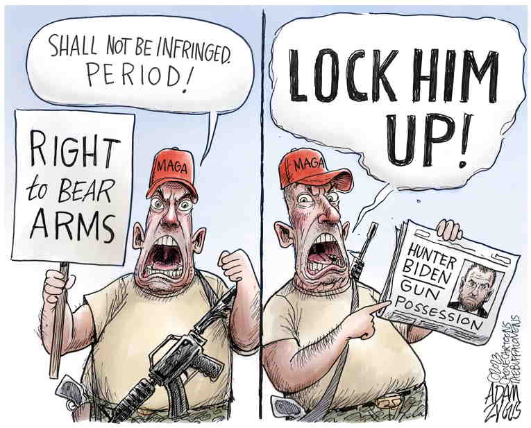 Political/Editorial Cartoon by Adam Zyglis, The Buffalo News on Hunter Biden Indicted
