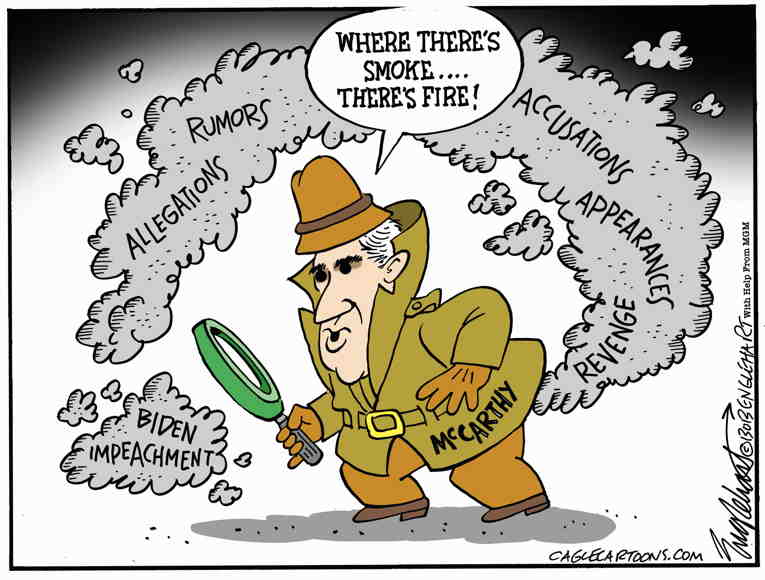 Political/Editorial Cartoon by Bob Englehart, Hartford Courant on Impeachment Inquiry Stalls