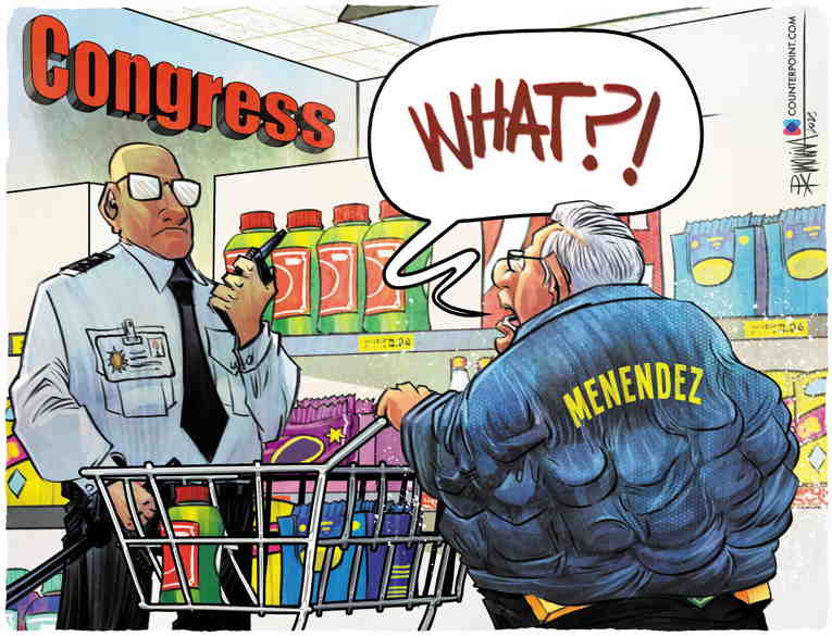 Political/Editorial Cartoon by Pedro Molina, El Nuevo Diario, Managua, Nicaragua on NJ Senator Claims Innocence