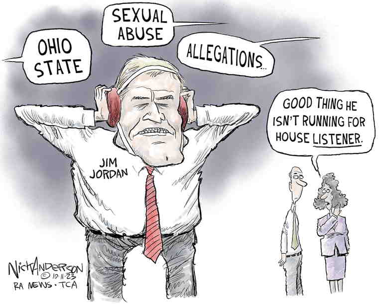 Political/Editorial Cartoon by Nick Anderson, Houston Chronicle on House Still Without a Speaker