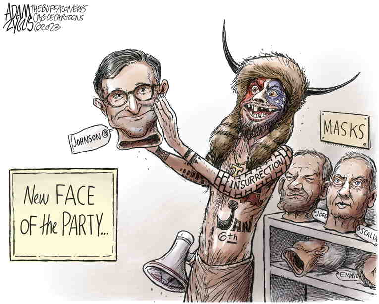 Political/Editorial Cartoon by Adam Zyglis, The Buffalo News on “MAGA Mike” Named Speaker