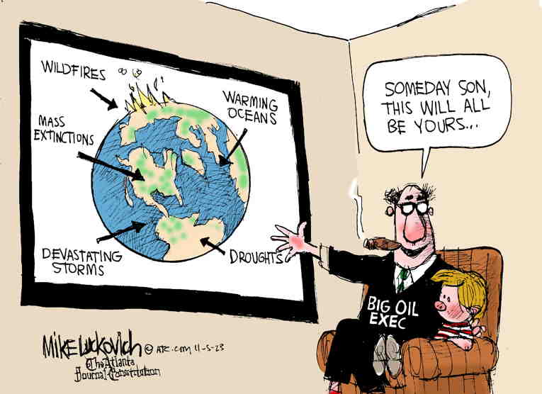 Political/Editorial Cartoon by Mike Luckovich, Atlanta Journal-Constitution on Economy Sends Mixed Signals