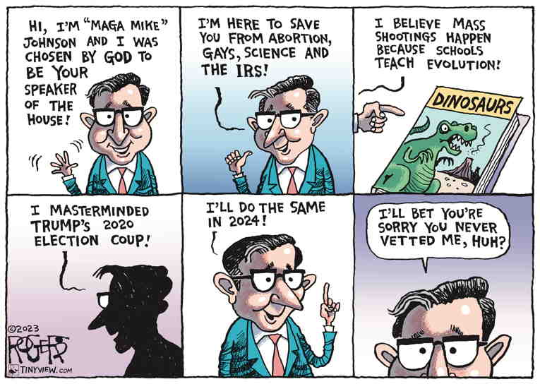 Political/Editorial Cartoon by Rob Rogers on New Speaker Goes All In