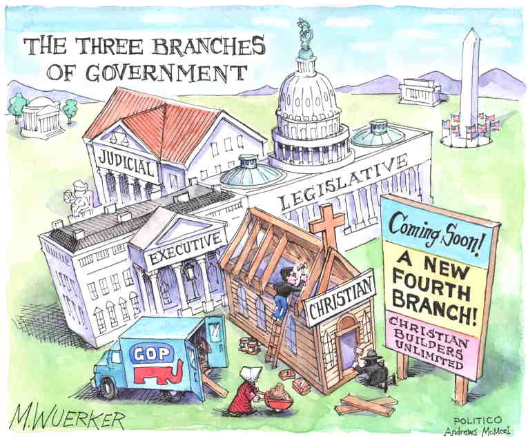 Political/Editorial Cartoon by Matt Wuerker, Politico on Republicans Blast Ahead