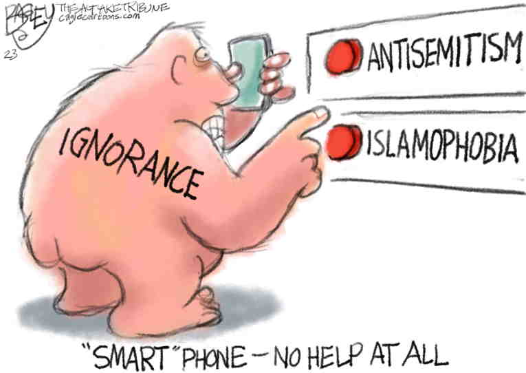 Political/Editorial Cartoon by Pat Bagley, Salt Lake Tribune on War Pause Enacted