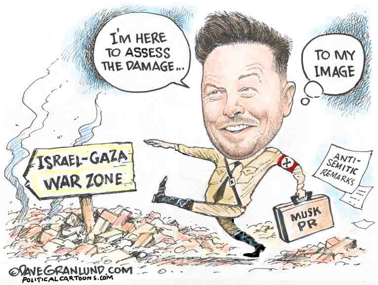 Political/Editorial Cartoon by Dave Granlund on Elon Musk Goes Deeper