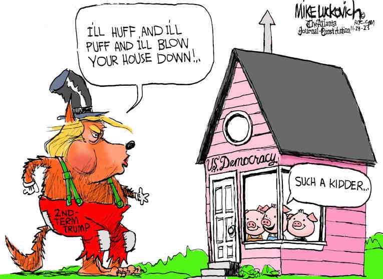 Political/Editorial Cartoon by Mike Luckovich, Atlanta Journal-Constitution on Post Jan.6 Details Emerge