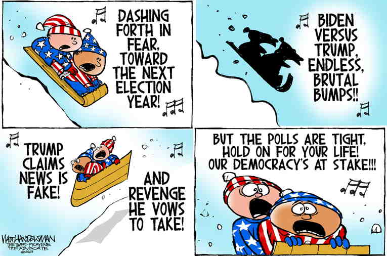 Political/Editorial Cartoon by Walt Handelsman, Newsday on Holiday Season Arrives