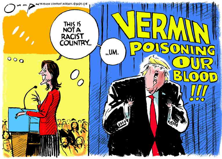 Political/Editorial Cartoon by Jack Ohman, The Oregonian on New Hampshire Votes