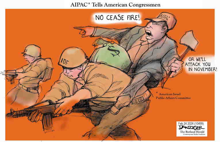 Political/Editorial Cartoon by Jeff Danziger on Massacre in Gaza Continues