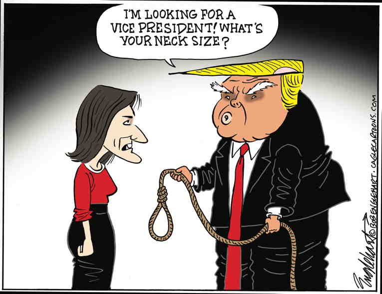 Political/Editorial Cartoon by Bob Englehart, Hartford Courant on Haley Suspends Campaign