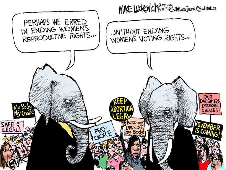 Political/Editorial Cartoon by Mike Luckovich, Atlanta Journal-Constitution on Arizona Condemns Pregnant Women