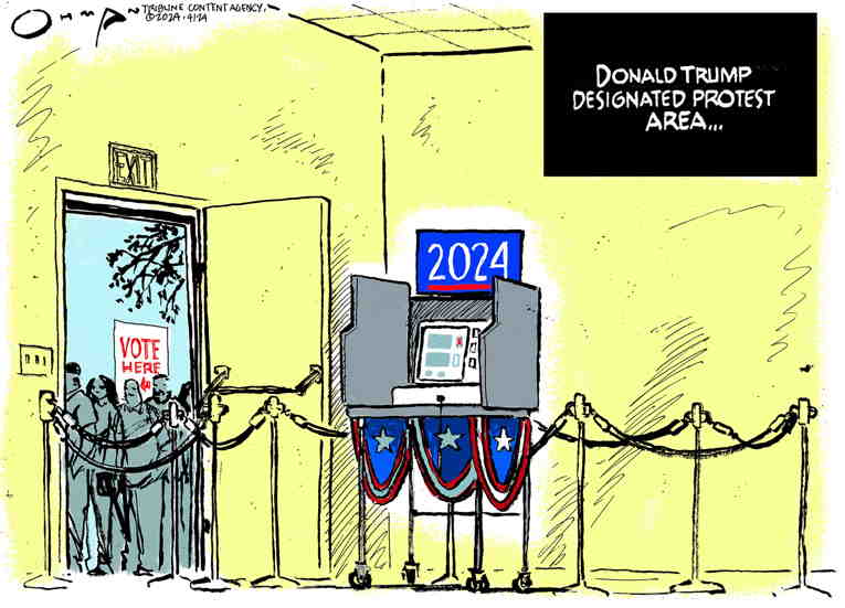 Political/Editorial Cartoon by Jack Ohman, The Oregonian on Biden Surges