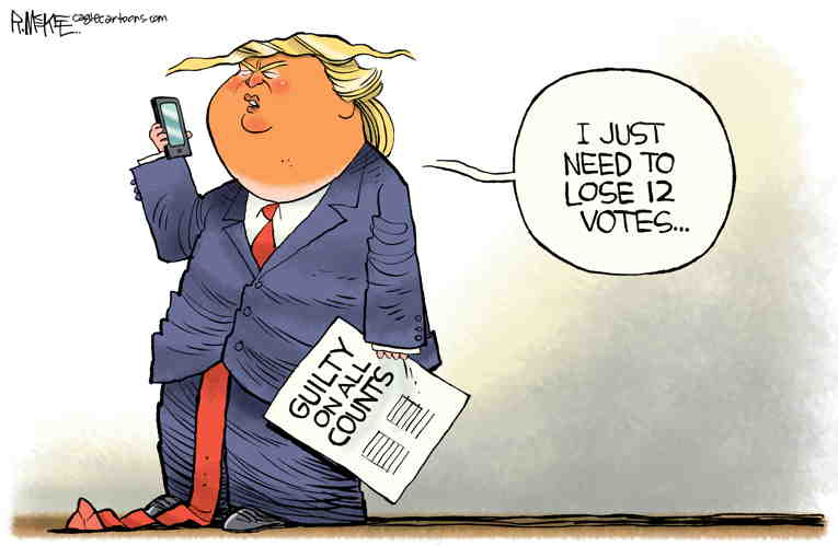 Political/Editorial Cartoon by Rick McKee, The Augusta Chronicle on Guilty! Guilty! Guilty!