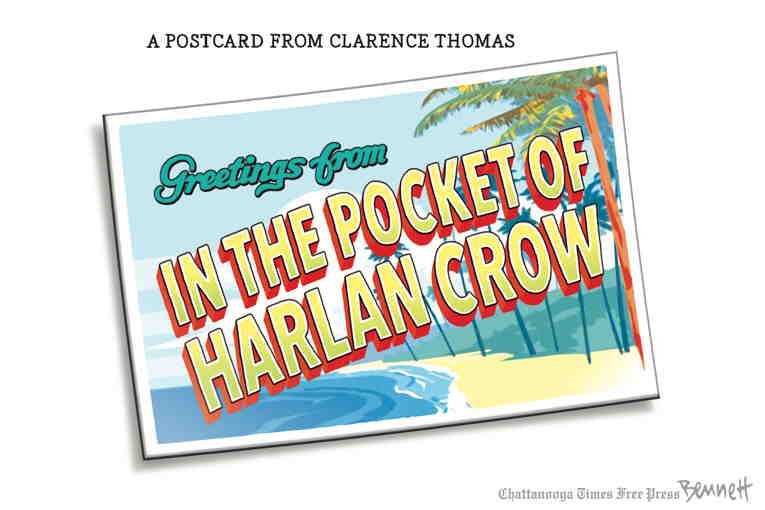 Political/Editorial Cartoon by Clay Bennett, Chattanooga Times Free Press on Alito and Thomas Party On