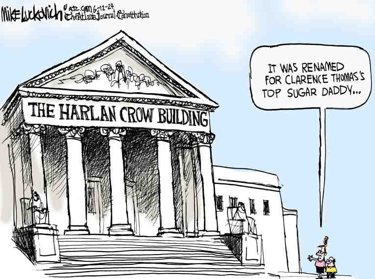 Political/Editorial Cartoon by Mike Luckovich, Atlanta Journal-Constitution on Alito and Thomas Party On