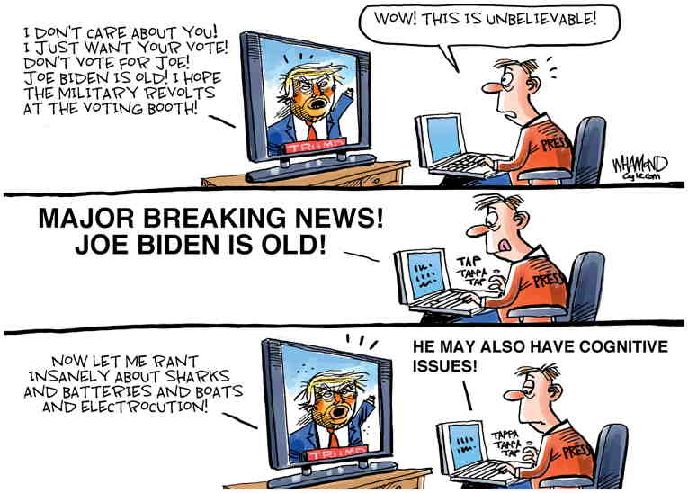 Political/Editorial Cartoon by Dave Whamond, Canada, PoliticalCartoons.com on Trump Campaign Unlike 2020’s