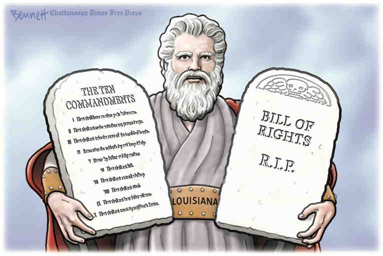 Political/Editorial Cartoon by Clay Bennett, Chattanooga Times Free Press on American Taliban Strikes