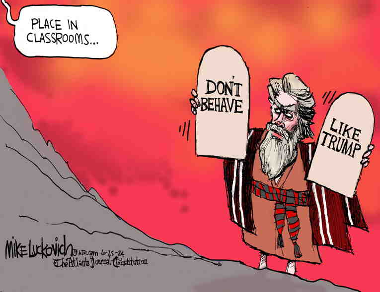 Political/Editorial Cartoon by Mike Luckovich, Atlanta Journal-Constitution on American Taliban Strikes
