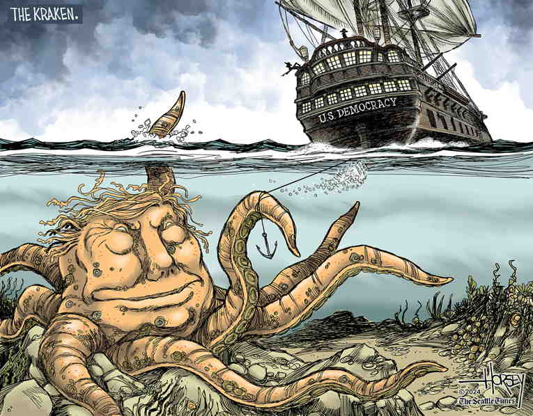 Political/Editorial Cartoon by David Horsey on Trump Back on Campaign Trail