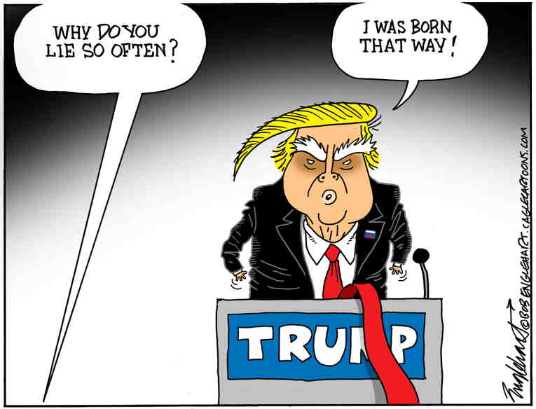 Political/Editorial Cartoon by Bob Englehart, Hartford Courant on Madman Dehumanizes Immigrants