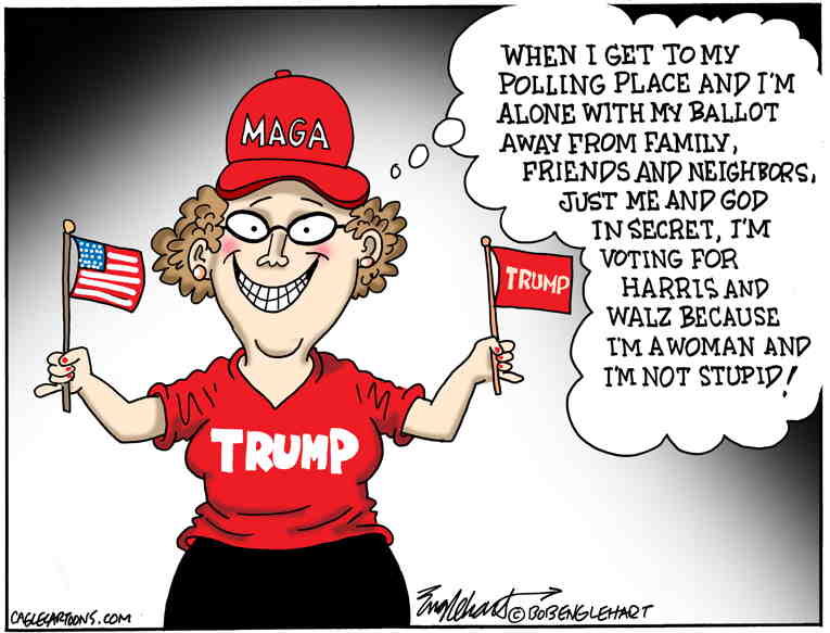 Political/Editorial Cartoon by Bob Englehart, Hartford Courant on Undecided Voters Targeted