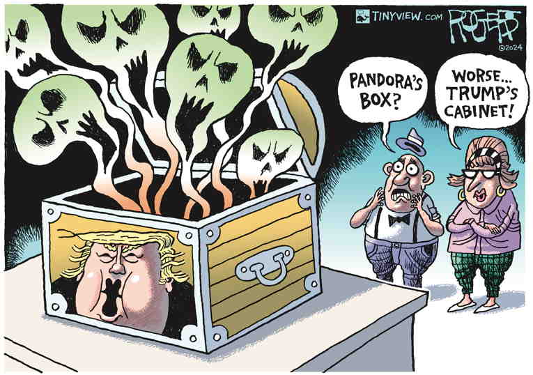 Political/Editorial Cartoon by Rob Rogers on Cabinet Picks Surprise Some