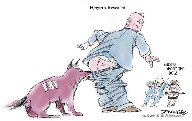 Political/Editorial Cartoon by Jeff Danziger on Hegseth Under Fire