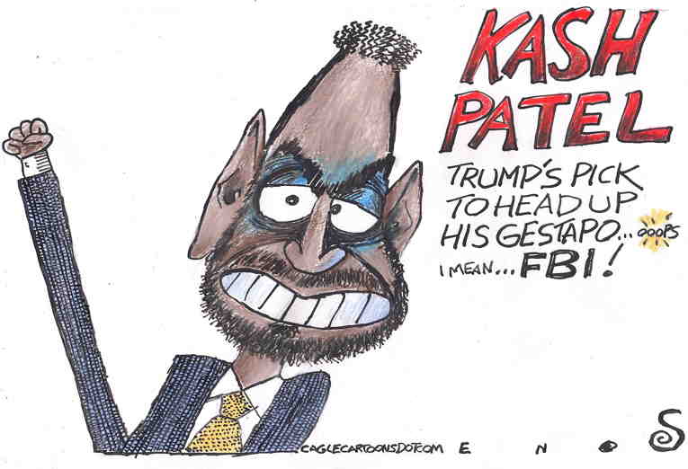 Political/Editorial Cartoon by Randall Enos, Cagle Cartoons on Patel Under Fire