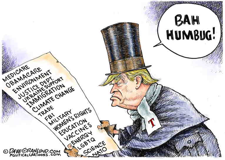 Political/Editorial Cartoon by Dave Granlund on Holiday Season Arrives
