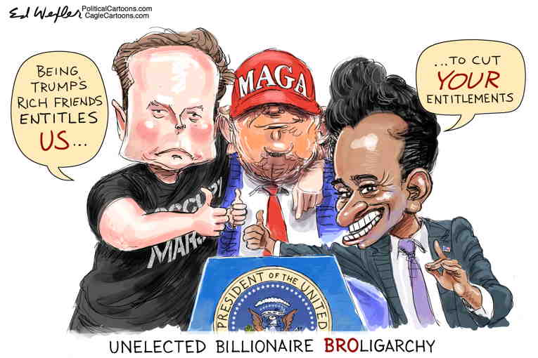Political/Editorial Cartoon by Ed Wexler, PoliticalCartoons.com on Budget Cuts Coming