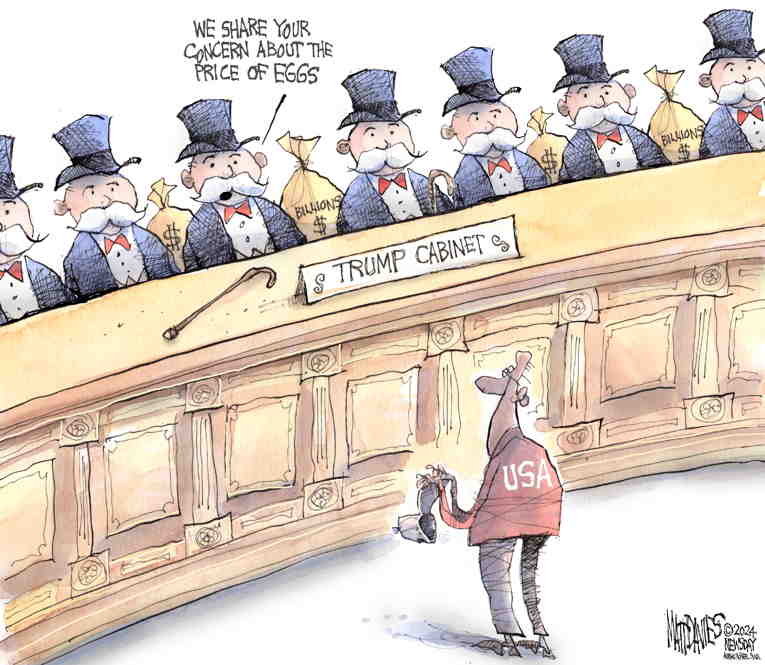 Political/Editorial Cartoon by Matt Davies, Journal News on Budget Cuts Coming