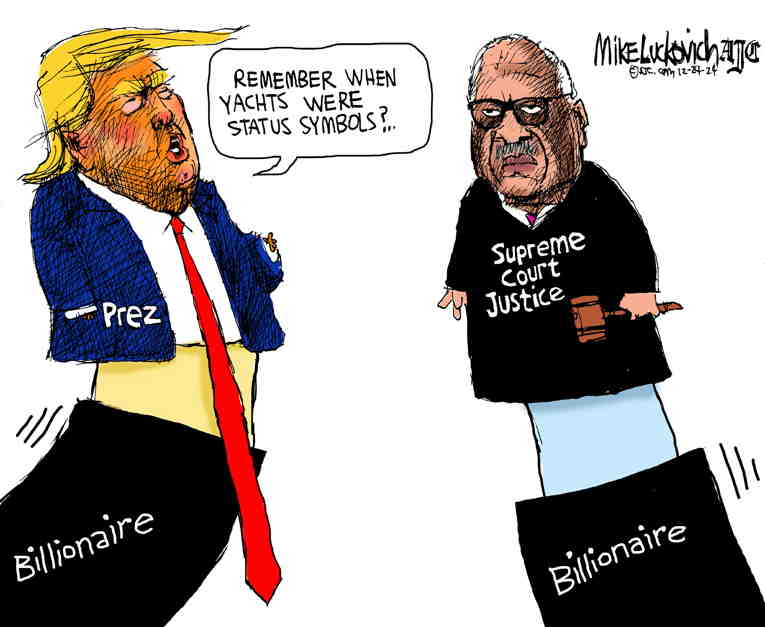 Political/Editorial Cartoon by Bill Bramhall, New York Daily News on Trump Basks in Victory