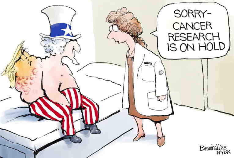 Political/Editorial Cartoon by Bill Bramhall, New York Daily News on Psychopath Attacks Press