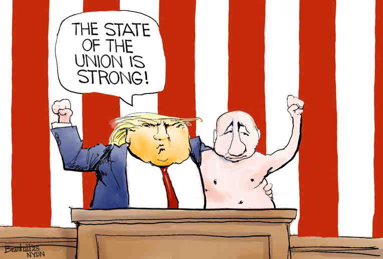Political/Editorial Cartoon by Bill Bramhall, New York Daily News on Trump Lies for 90 Minutes