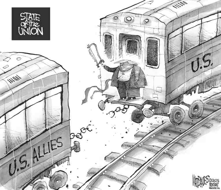 Political/Editorial Cartoon by Matt Davies, Journal News on Trump Lies for 90 Minutes