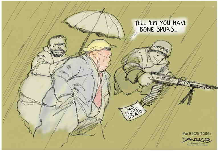 Political/Editorial Cartoon by Jeff Danziger on Trump Aligns With Putin