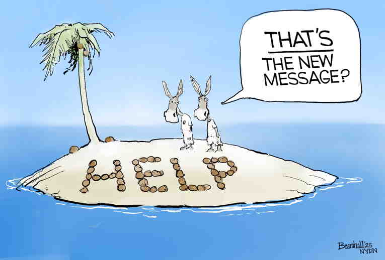 Political/Editorial Cartoon by Bill Bramhall, New York Daily News on Democrats Object
