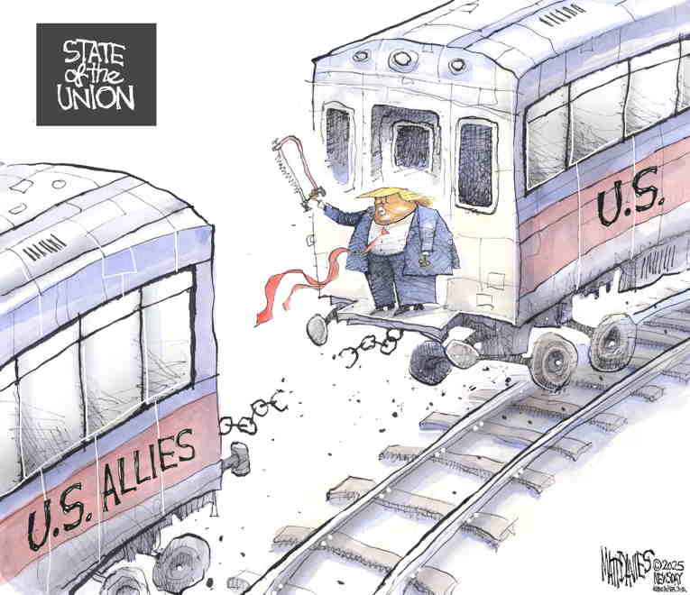 Political/Editorial Cartoon by Matt Davies, Journal News on Trump Goes Bat Shit Crazy