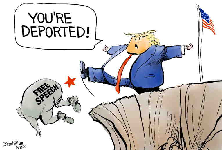 Political/Editorial Cartoon by Bill Bramhall, New York Daily News on Trump Goes Bat Shit Crazy